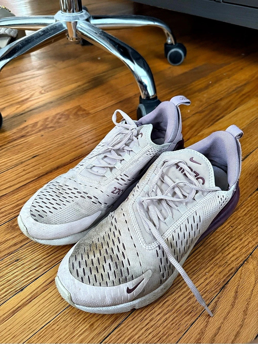 Nike Air Max 270 Athletic Sneakers Pink & White